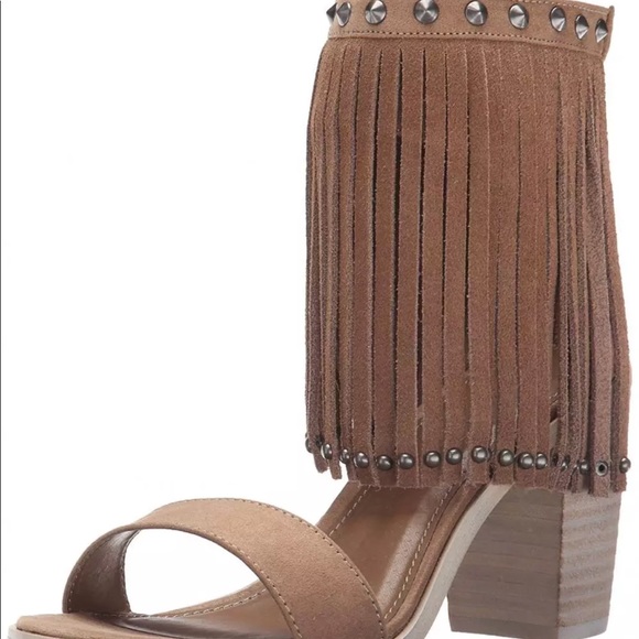New Very Volatile Fringed Chunky Heeled Sandals - Picture 5 of 9